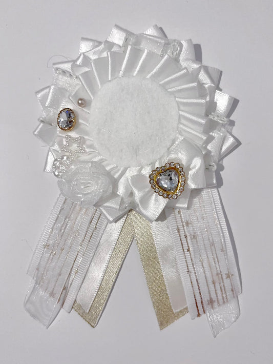 white and gold rosette
