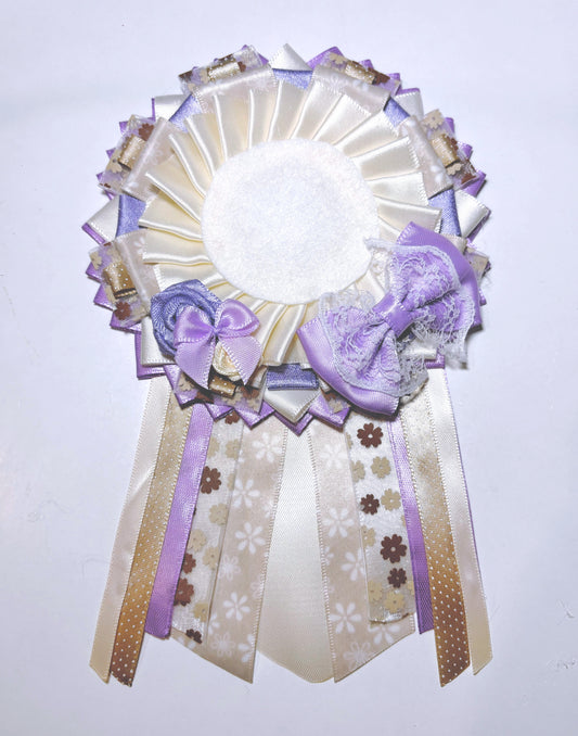 beige & lavender rosette